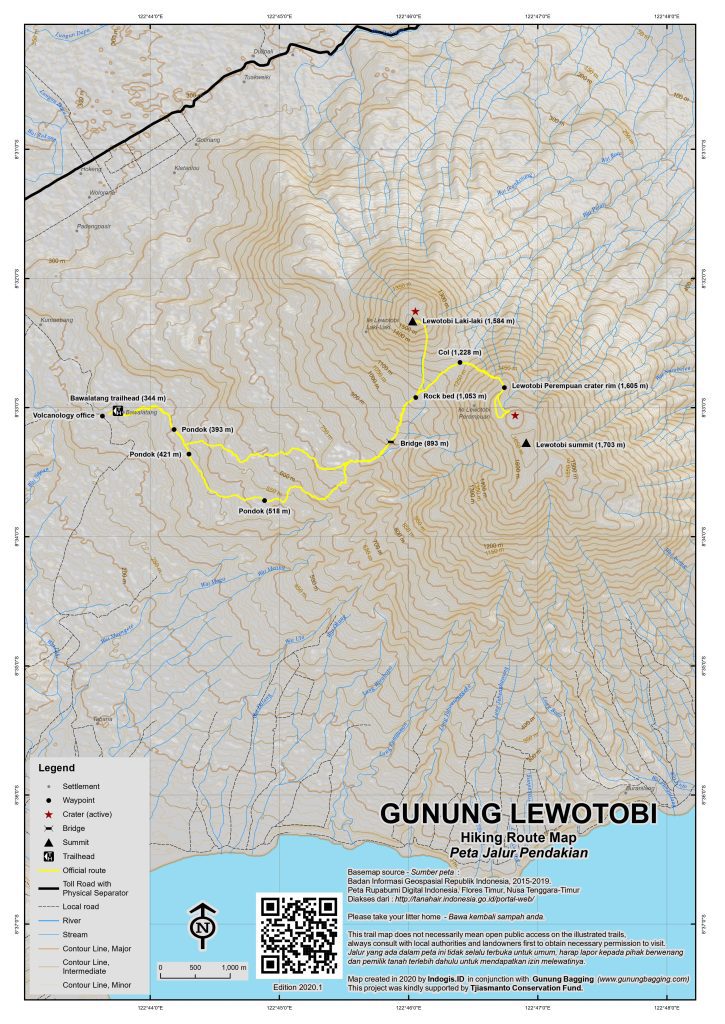 Lewotobi trekking map 