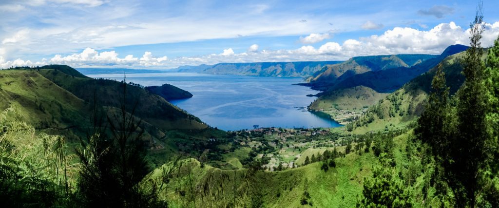 Viewpoint overlooking one part of the vast Lake Toba Caldera - Indonesia UNESCO Geopark