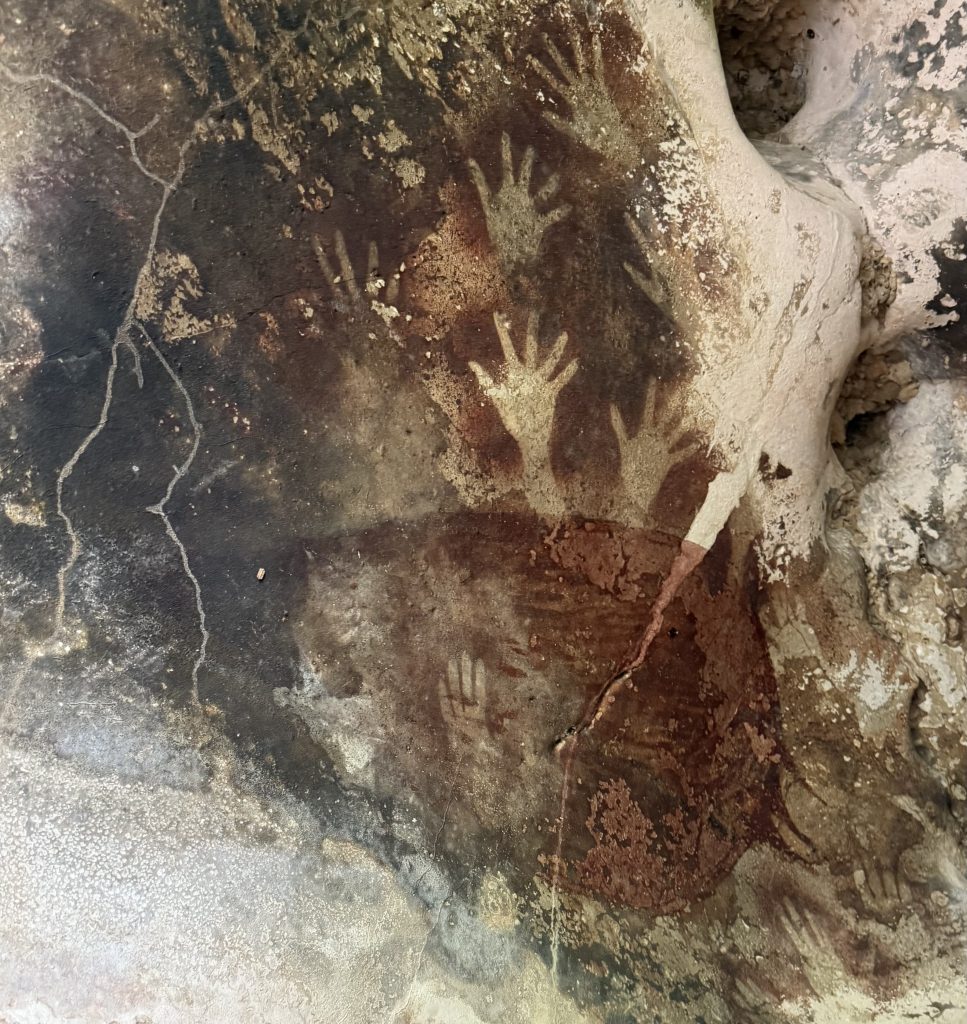 Ancient cave paintings are Maros - Indonesian UNESCO Geopark