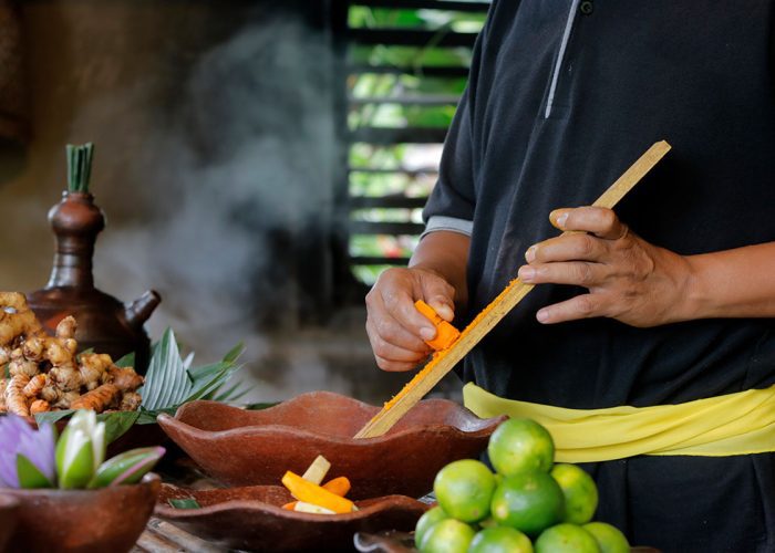 Making Jamu - Indonesian cultural performance illustrating living intangible heritage traditions